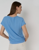 Jersey punto manga murci&eacute;lago azul