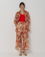 Red ribbed strapless tank top