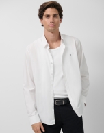 Regular fit optical white Oxford shirt