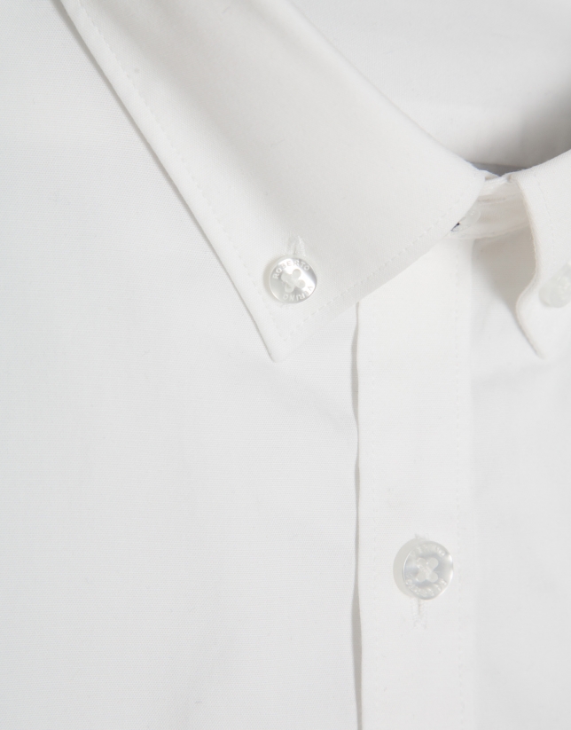 Regular fit optical white Oxford shirt