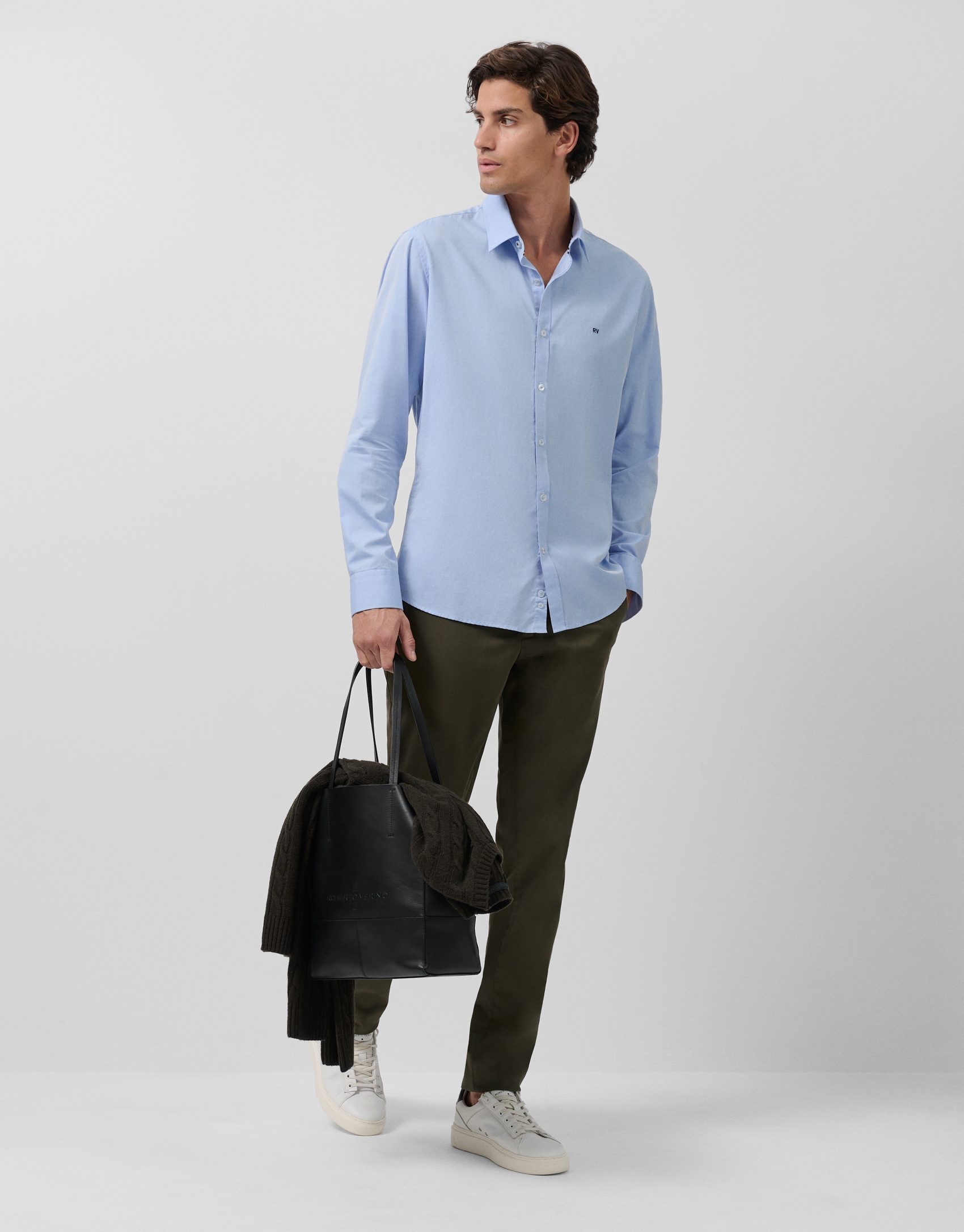 Regular fit light blue Oxford shirt