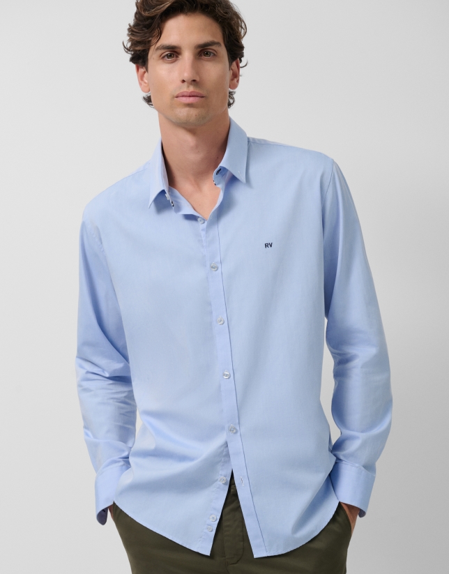 Regular fit light blue Oxford shirt
