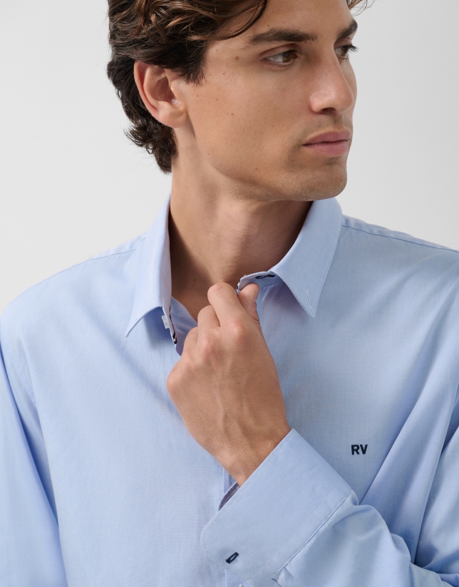 Regular fit light blue Oxford shirt