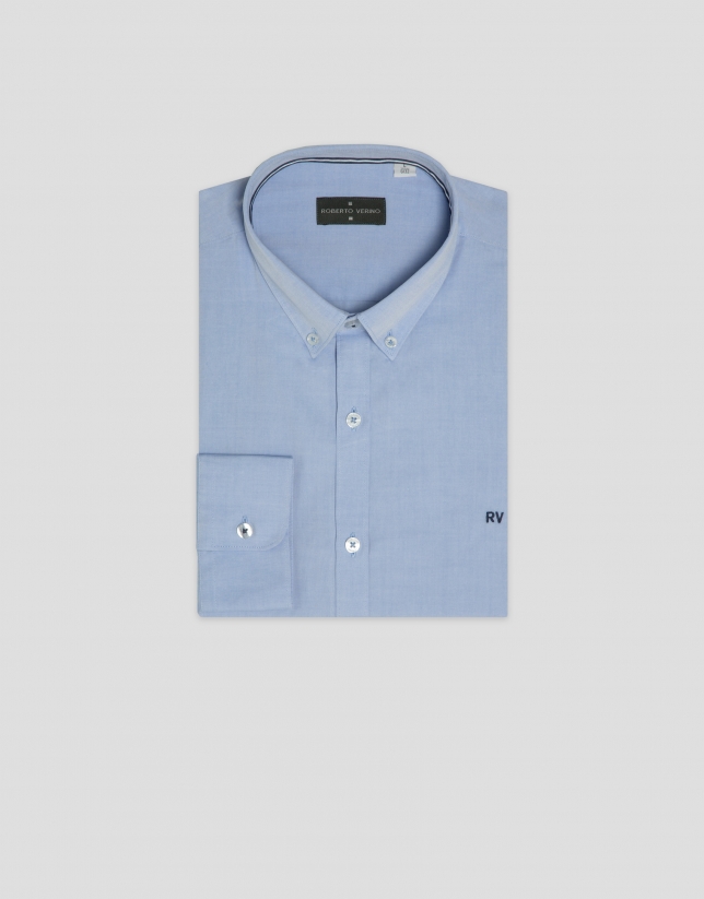 Regular fit light blue Oxford shirt