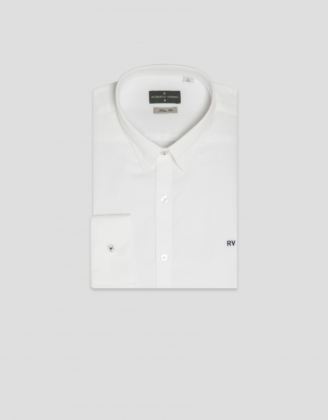 Camisa sport slim blanca con estructura