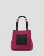 Pink Dalhia S nylon hobo bag