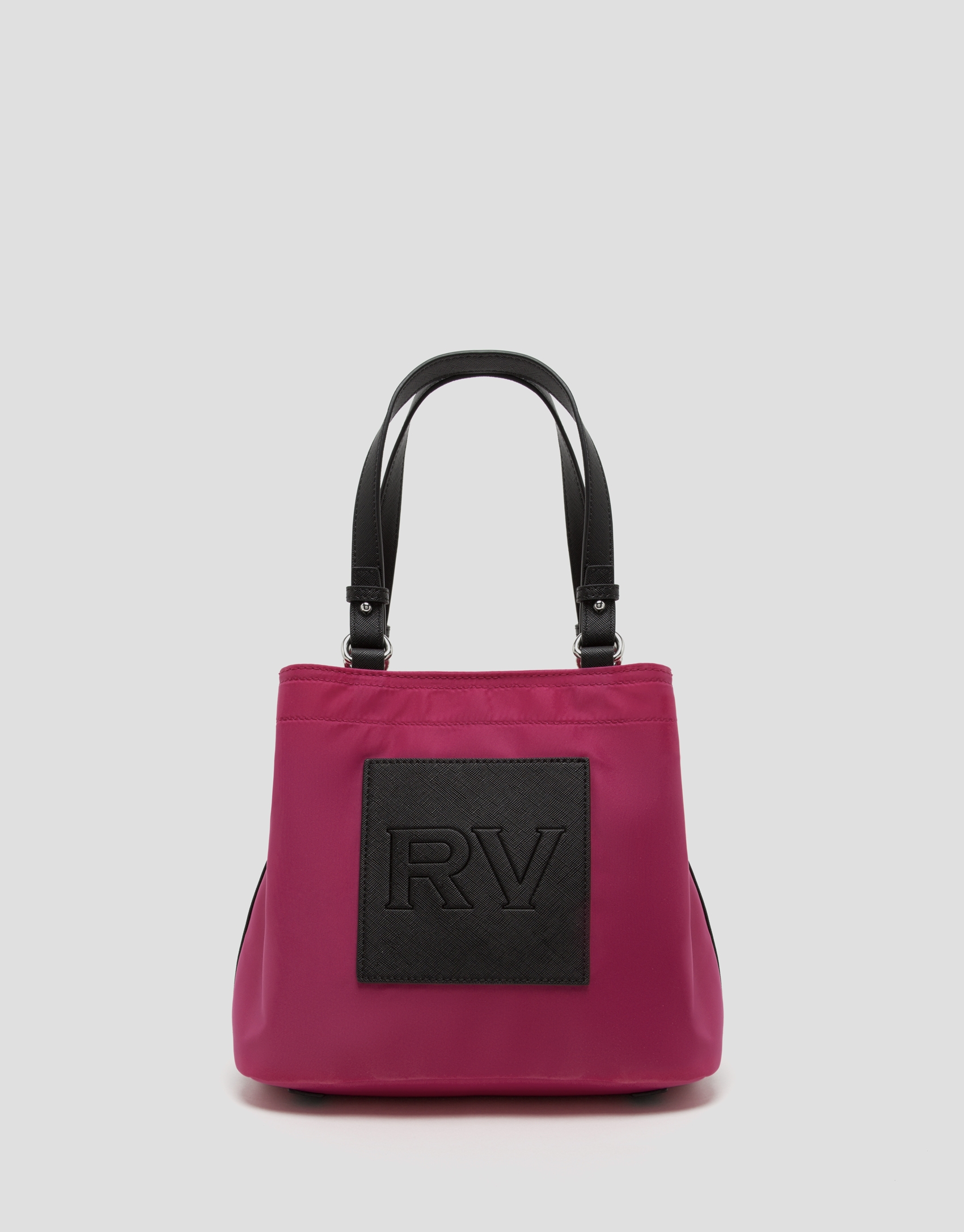 Pink Dalhia S nylon hobo bag
