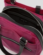 Pink Dalhia S nylon hobo bag