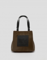 Brown Dalhia S nylon hobo bag