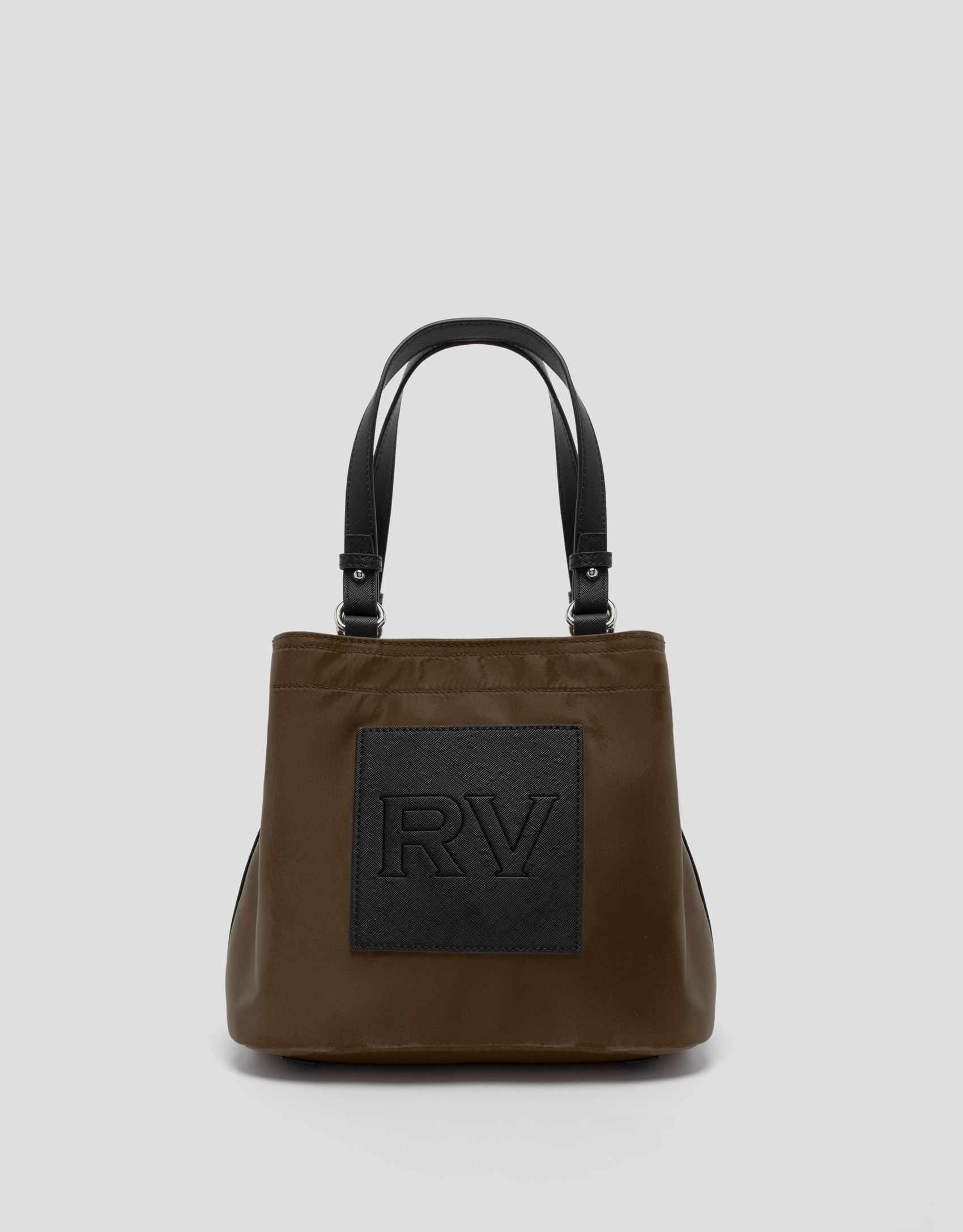 Brown Dalhia S nylon hobo bag