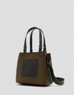 Brown Dalhia S nylon hobo bag