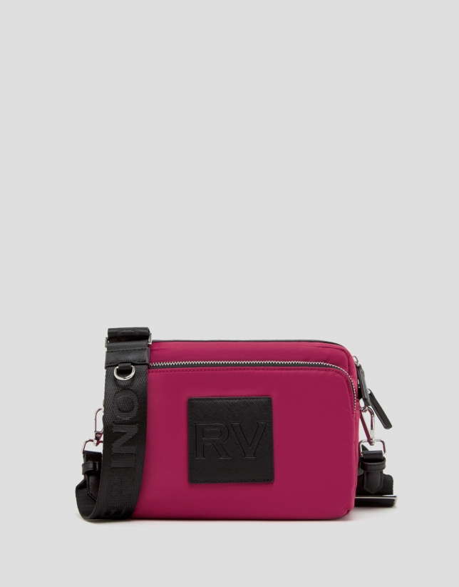 Pink nylon Dalhia Cross Midi shoulder bag