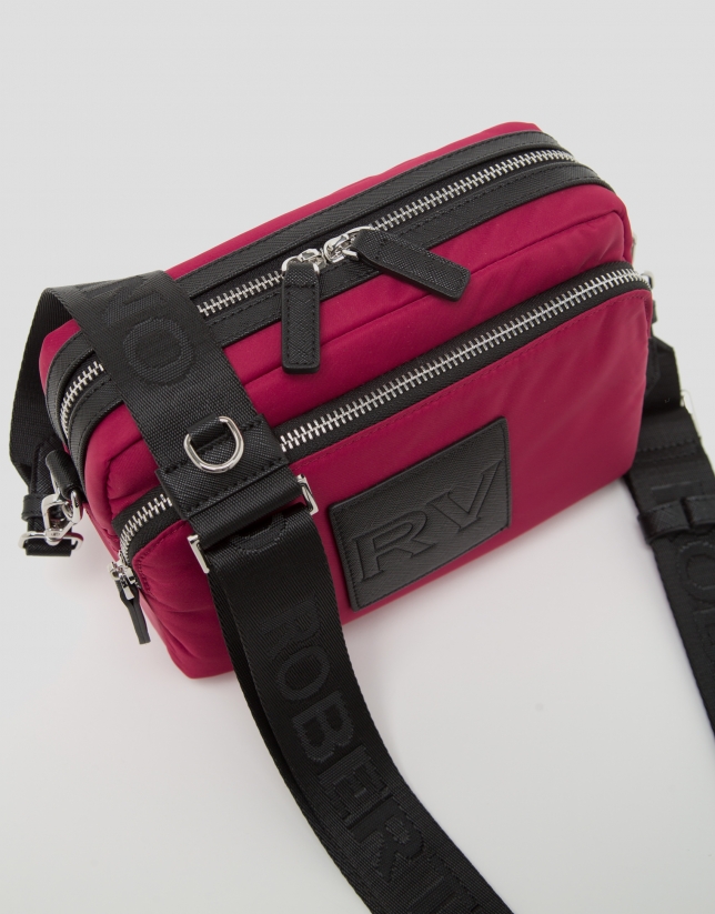 Pink nylon Dalhia Cross Midi shoulder bag