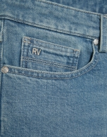 Light blue stone-washed denim jeans
