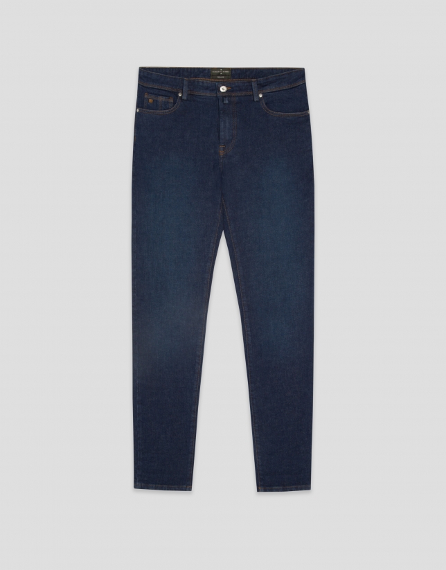 Navy blue slim fit jeans