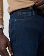 Navy blue slim fit jeans