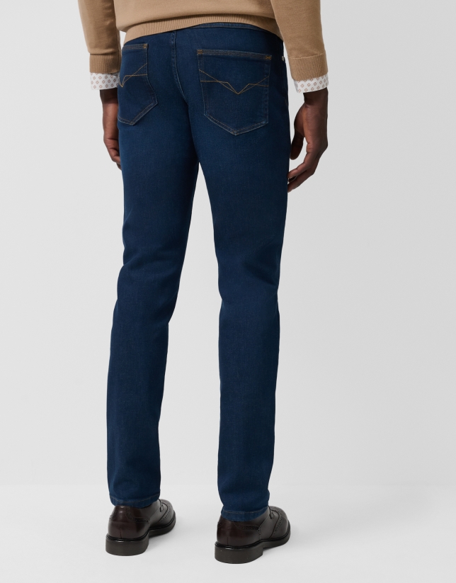 Navy blue slim fit jeans