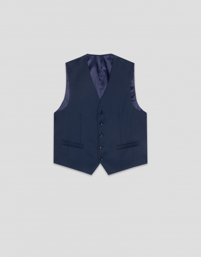 Faux dress waistcoat plain blue