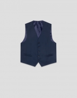 Faux dress waistcoat plain blue