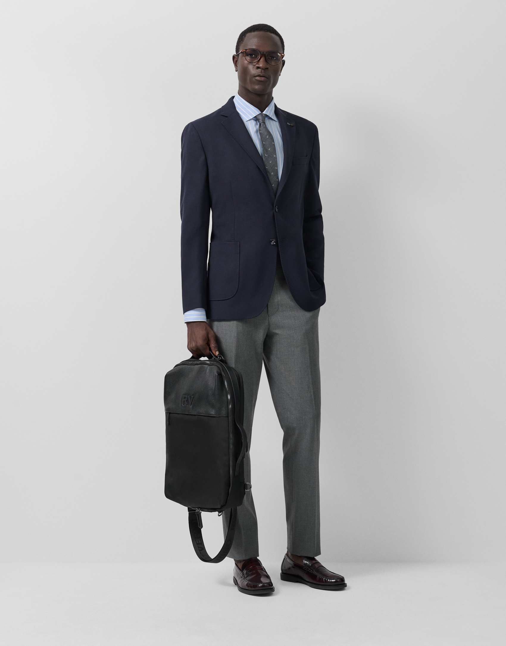 Navy blue structured jacket