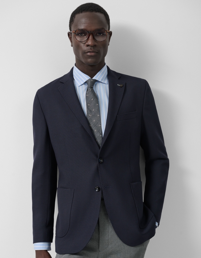 Navy blue structured jacket