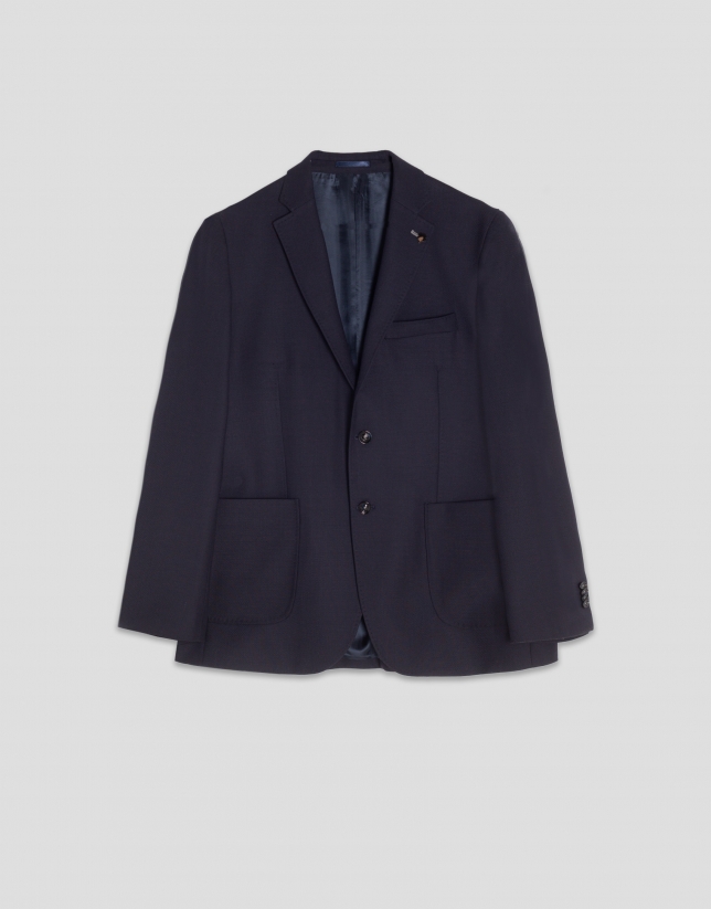 Navy blue structured blazer