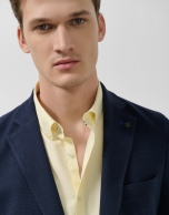 Navy blue melange wool knitted blazer