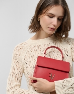 Red leather mini Mía handbag