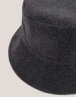 Reversible grey and navy bucket hat