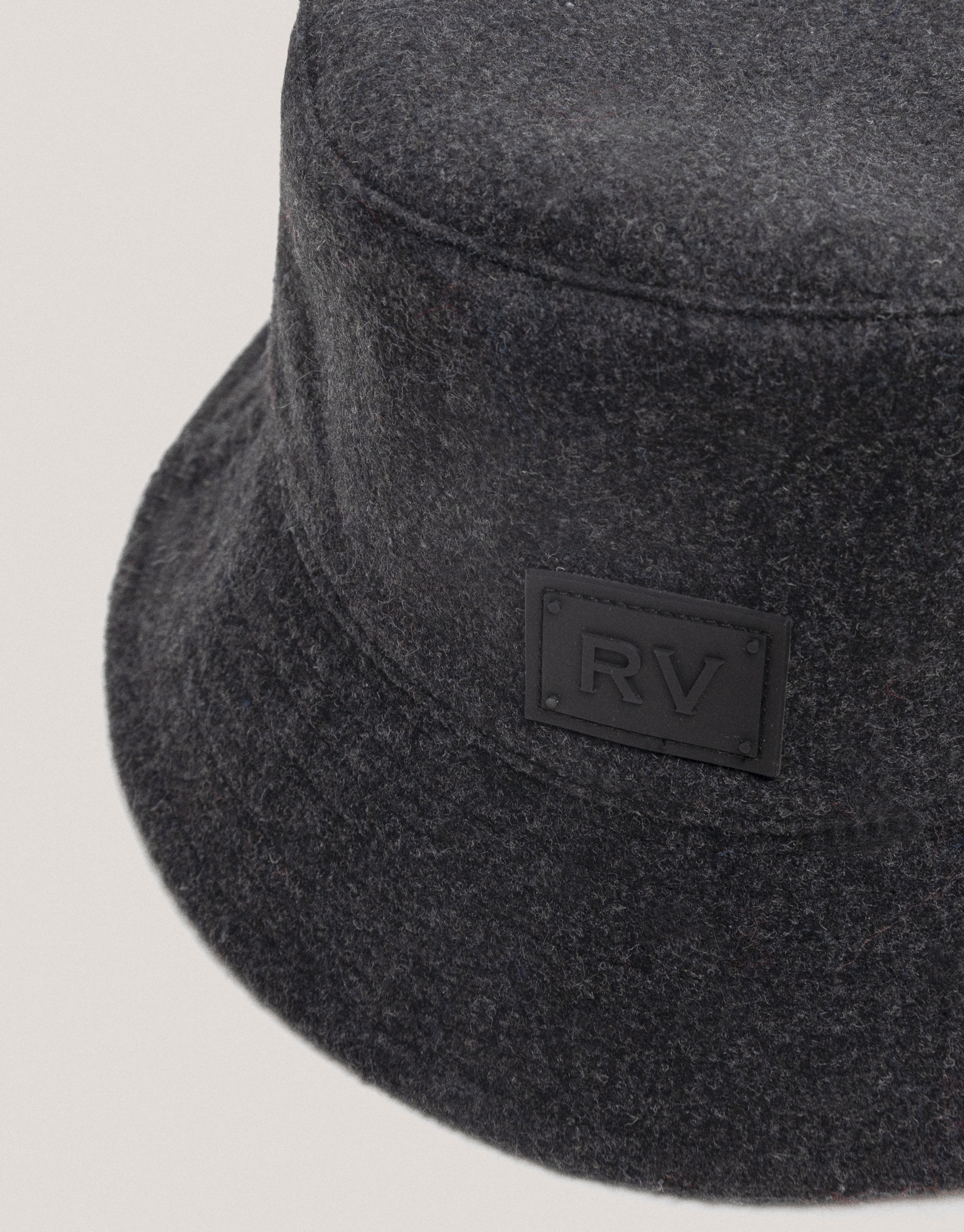 Reversible grey and navy bucket hat