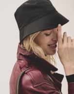 Reversible grey and navy bucket hat