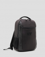 Mim brown nylon and leather rucksack