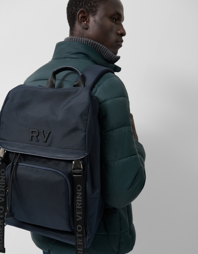 Blue nylon Work backpack