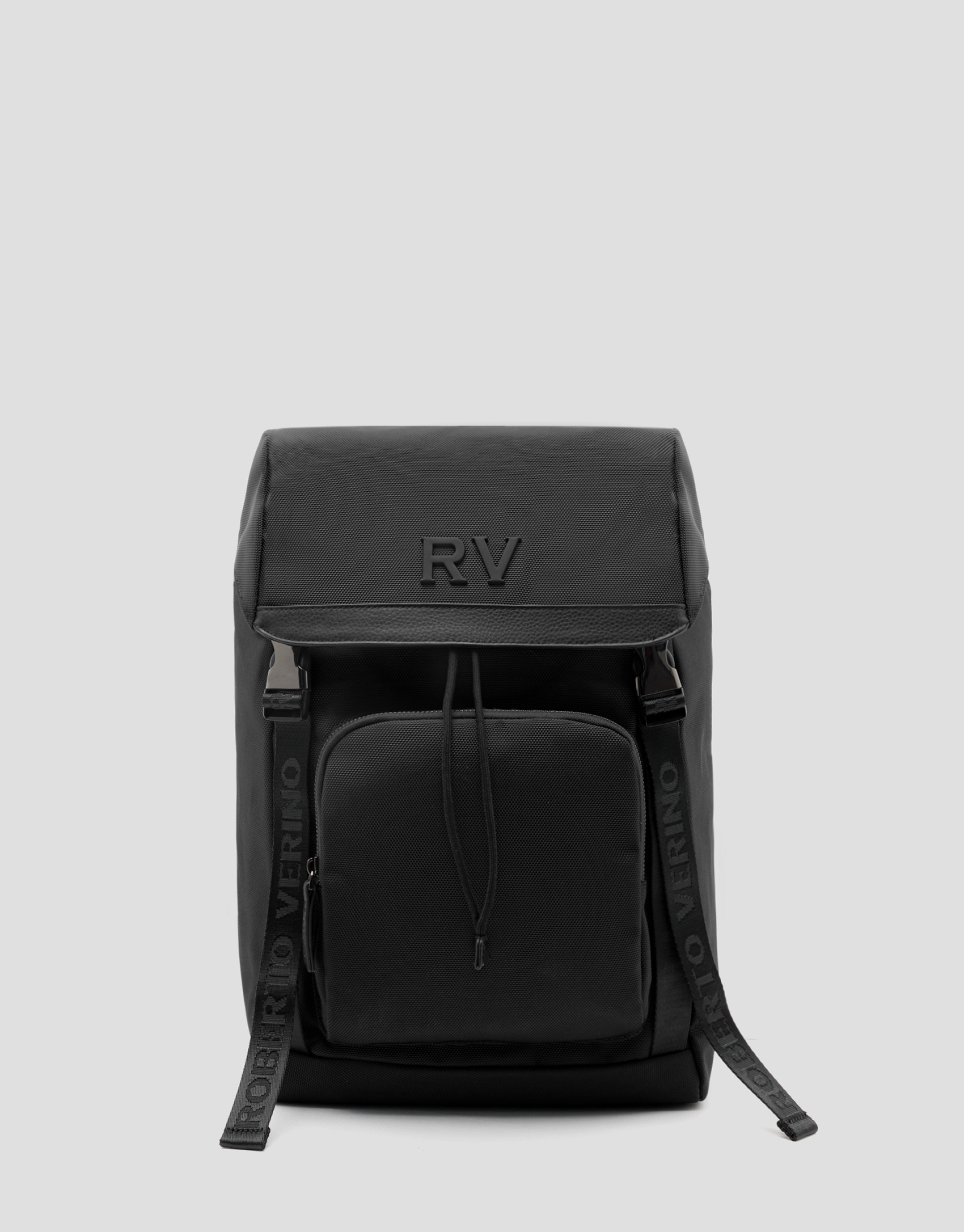 Black nylon work backpack