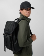 Black nylon work backpack