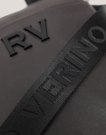 Mim flat shoulder bag in brown leather