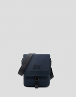 Blue nylon tablet shoulder bag