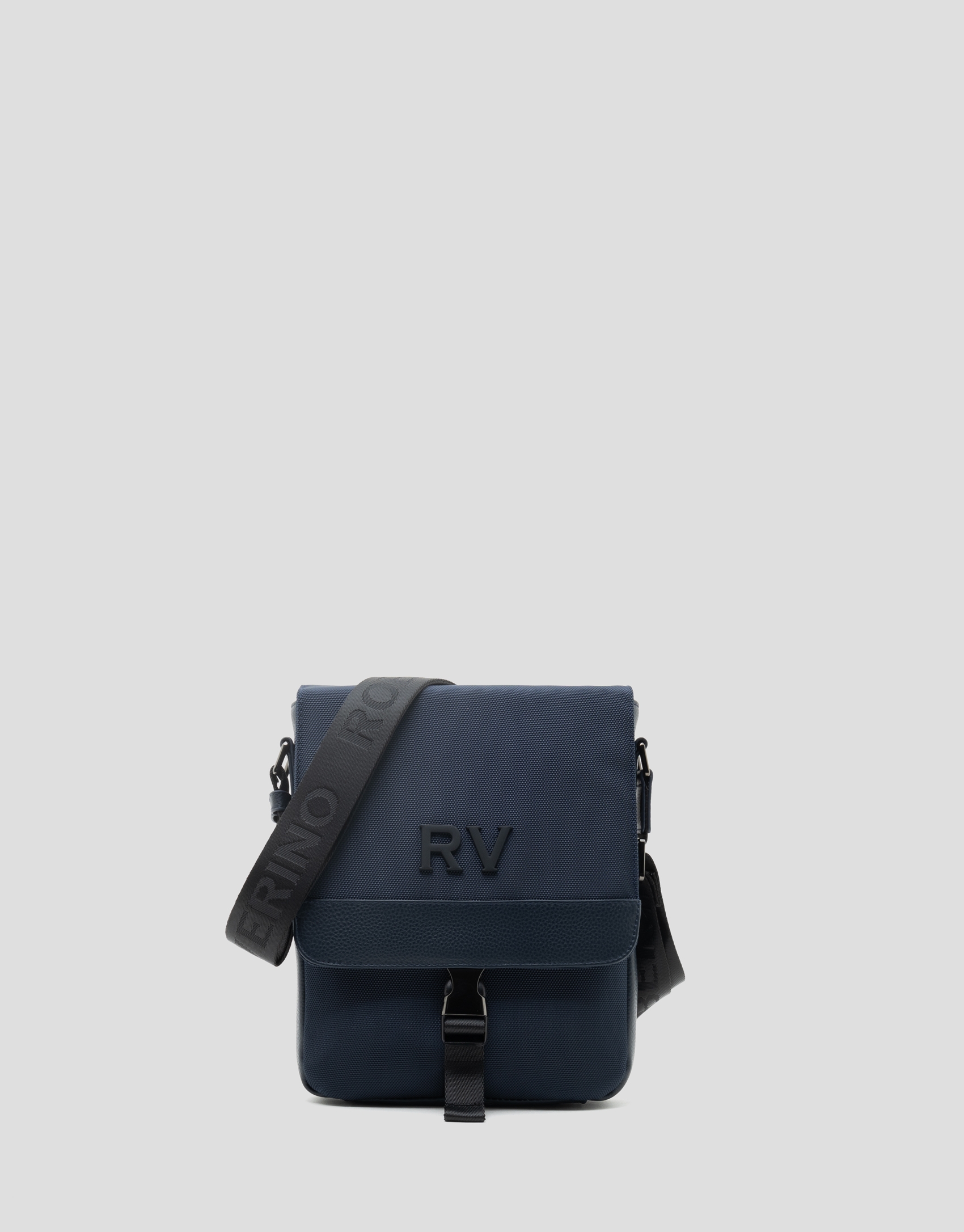 Blue nylon tablet shoulder bag