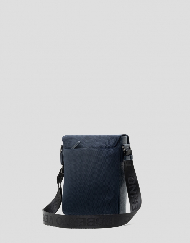 Blue nylon tablet shoulder bag