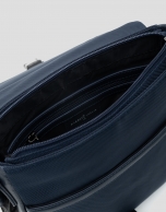 Blue nylon tablet shoulder bag