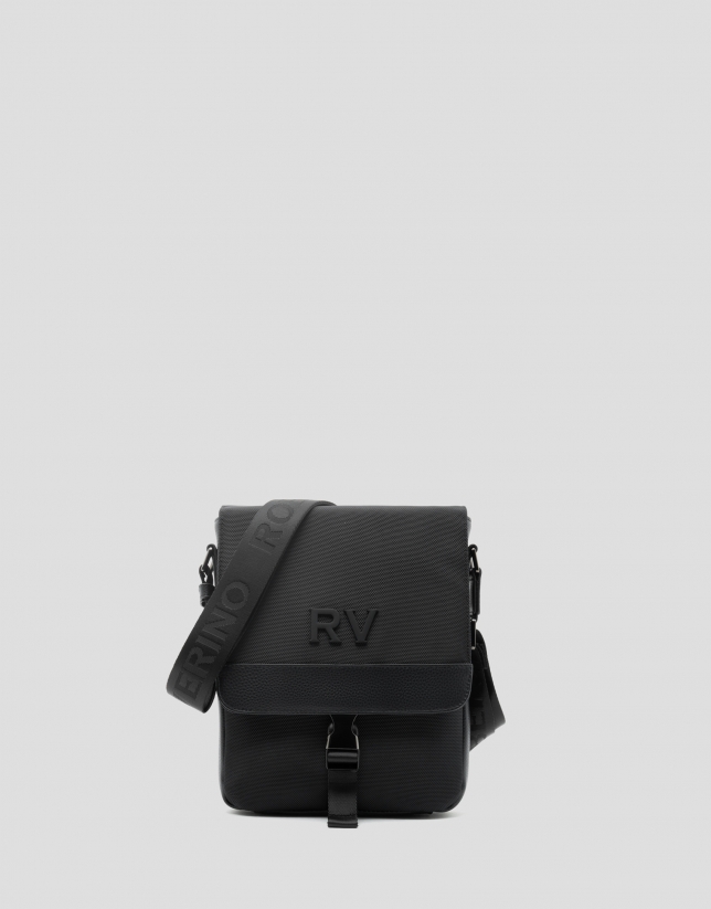 Black nylon tablet shoulder bag