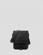 Black nylon tablet shoulder bag