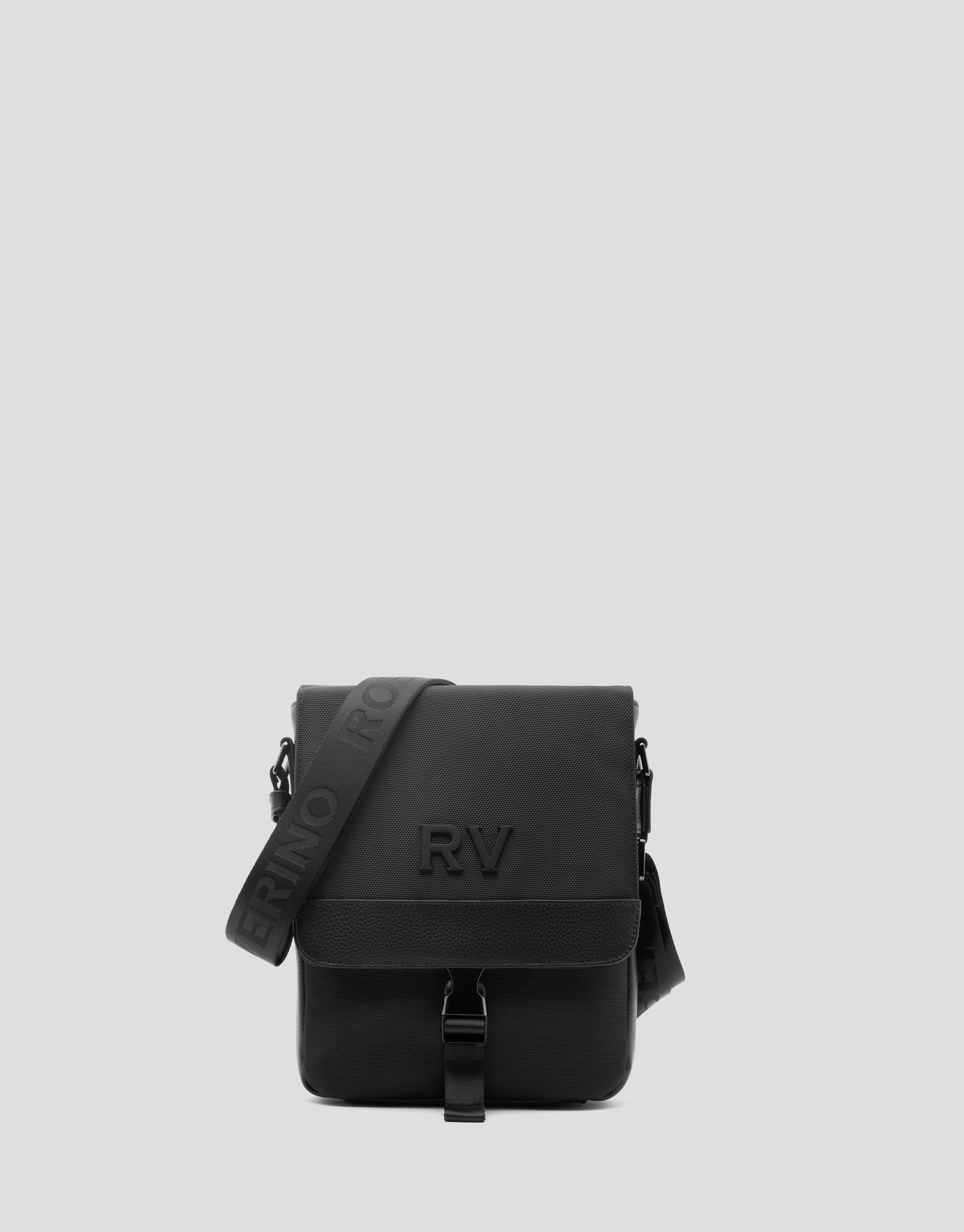 Black nylon tablet shoulder bag