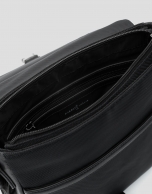 Black nylon tablet shoulder bag
