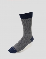 Grey melange and blue checked socks pack