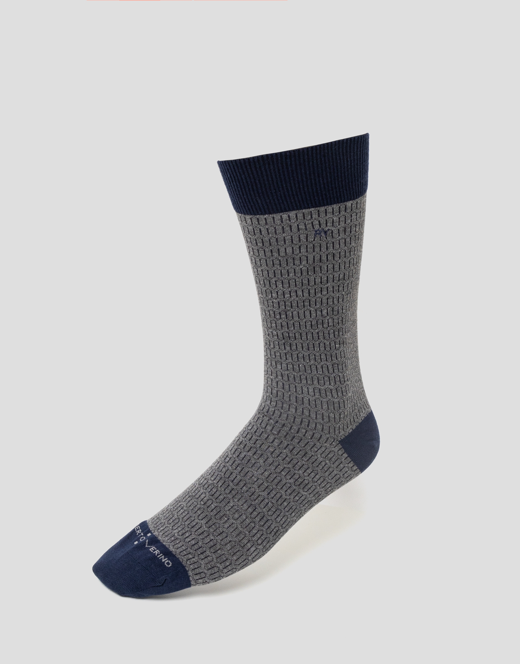 Grey melange and blue checked socks pack