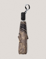 Automatic folding umbrella with taupe logos