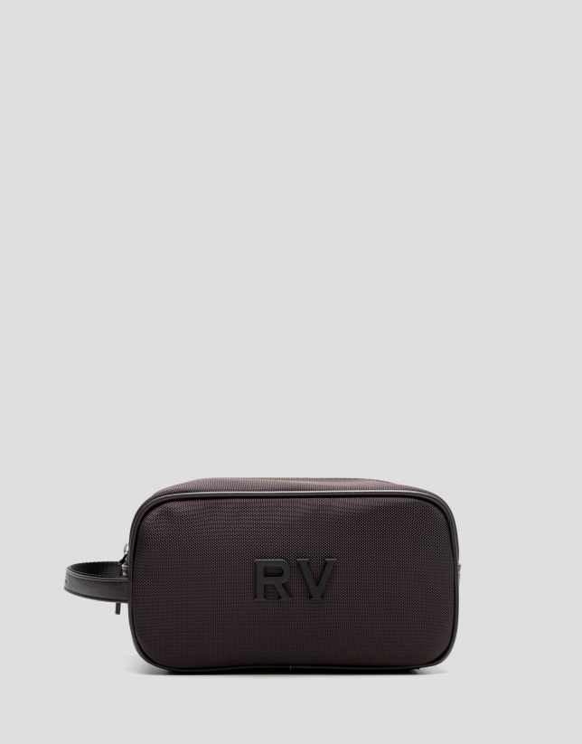 Mim brown nylon men's toiletries bag