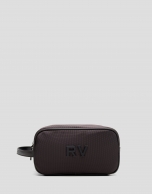 Mim brown nylon men's toiletries bag