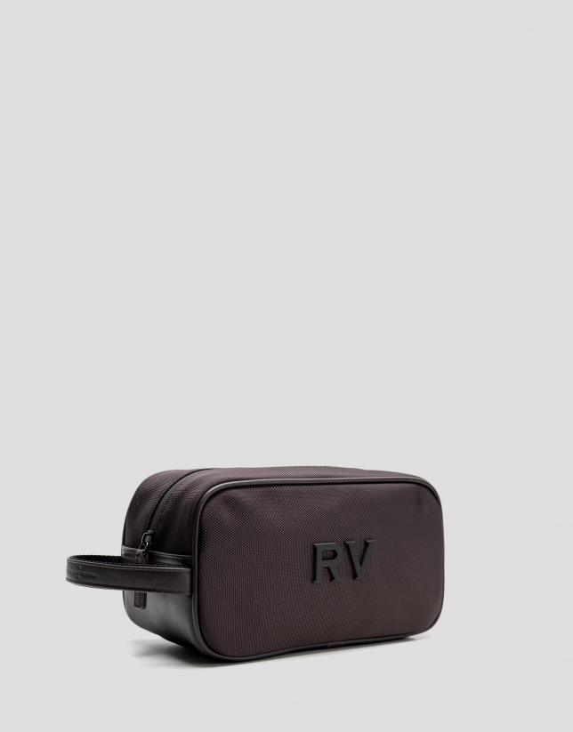 Mim brown nylon men's toiletries bag